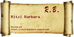 Ritzl Barbara névjegykártya